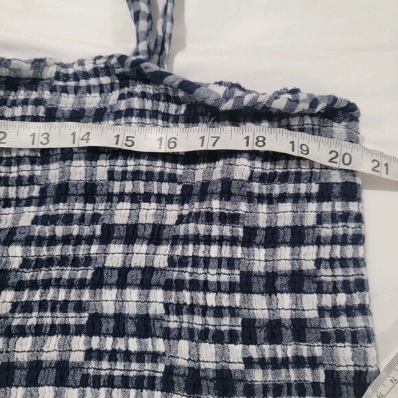 Old Navy Womens Mini Dress Size 3X Patchwork Madras Plaid Sundress Smocked - Picture 6 of 7